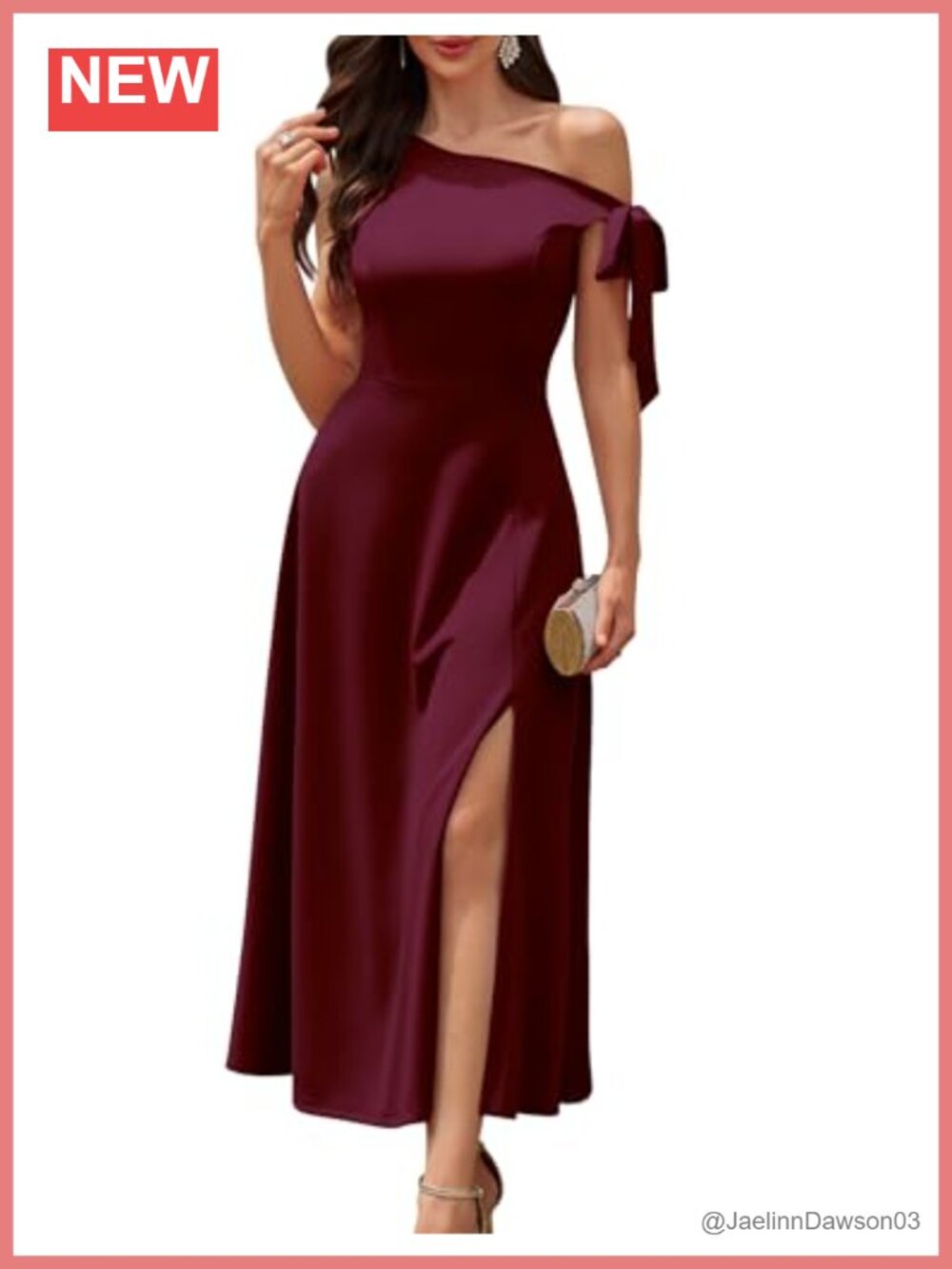 One Shoulder A Line Maxi Formal Wedding Guest Dress Slit Cocktail